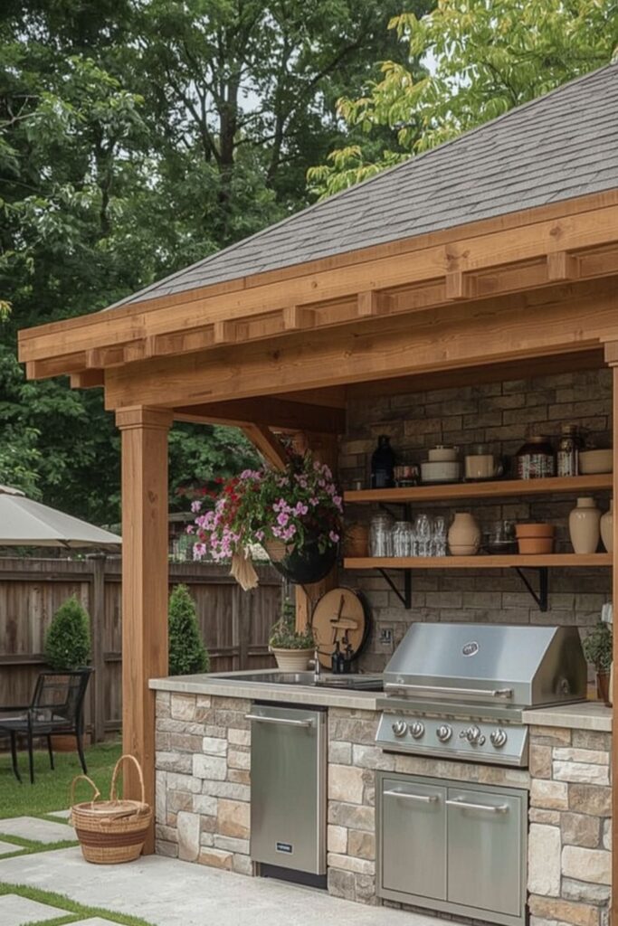 simple outdoor kitchen designs pictures