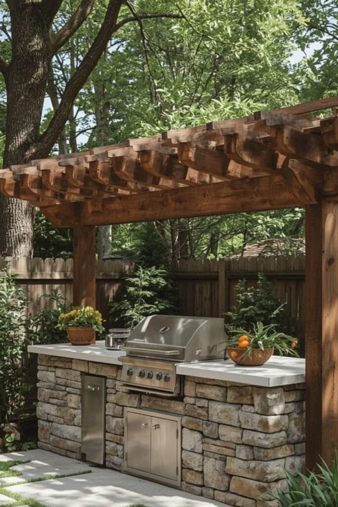 simple outdoor kitchen designs pictures