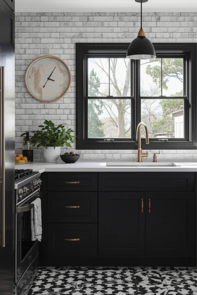 Modern Black Tiles For Kitchen wall ideas